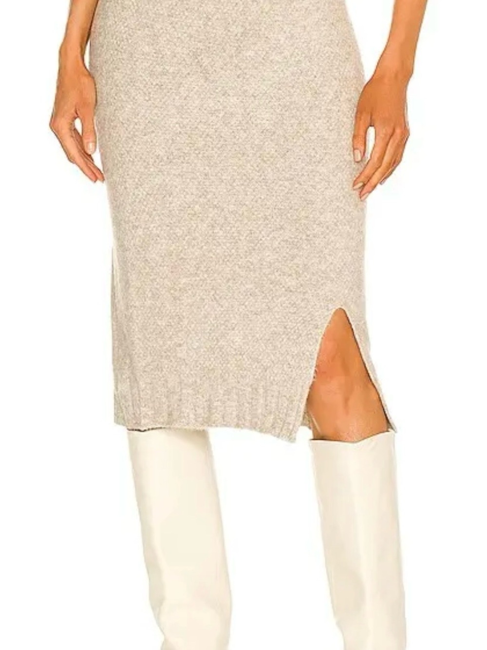 SNDYS. Midi Knit Skirt - Sleek Straight Silhouette